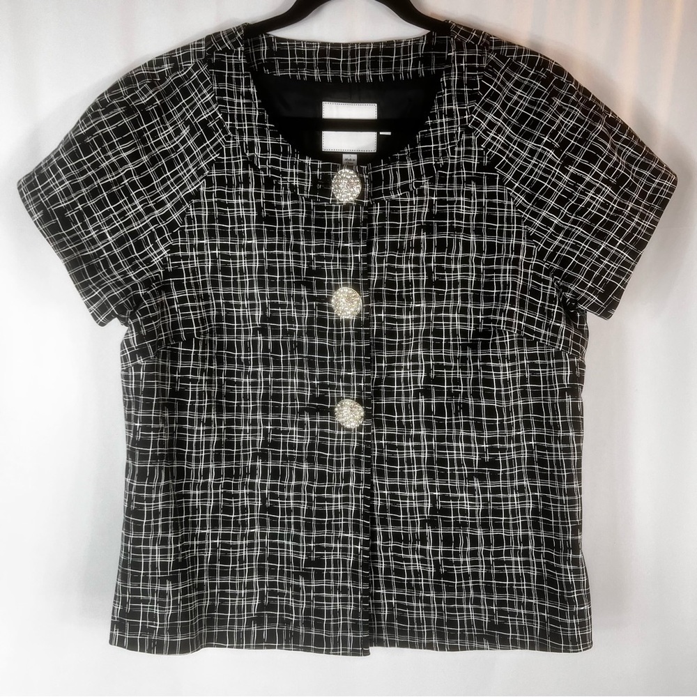 Chaus Jackets office wear preppy Womens Vintage Short Sleeve Blazer Sz:12